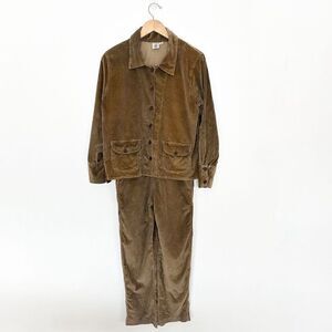 EL Huarache Cottons Vintage Handmade Women’s Tan Brown Corduroy Overall Jacket S